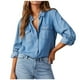 thumbnail image 2 of Camisa vaquera Augper para mujer, camisa vaquera Chambray para mujer, camisas occidentales, blusas de manga larga con botones, 2 of 8