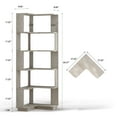 thumbnail image 5 of Hommoo 6-Tier Freestanding L-Shaped Corner Bookshelf Display Shelf, Wooden Bookcase Multifunctional Open Storage Rack Organizer, Light Gray, 5 of 8