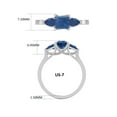 thumbnail image 6 of Pear and Princess Cut Natural Sapphire Gemstone Ring in 14K White Gold (Size: 6), 6 of 6