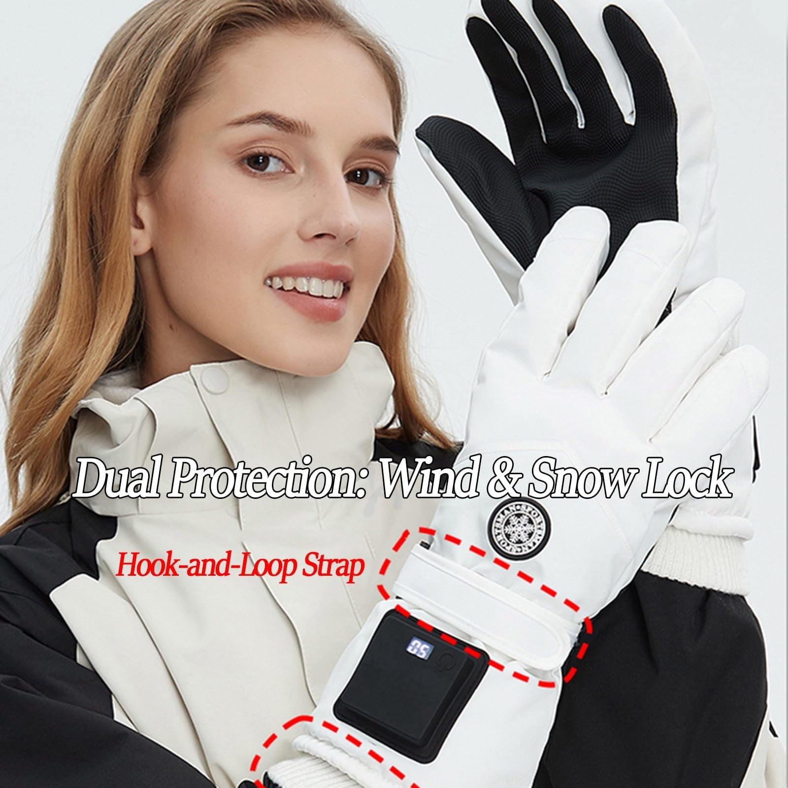 Chuancc Men's USB Rechargeable Battery Powered Heated Biker Gloves - Windproof Waterproof Thermal Gloves for Driving & Adventures Black One Size