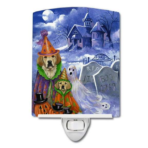Caroline's Treasures PPP3102CNL Golden Retriever Halloween Ceramic Night Light, 6x4x3", multicolor