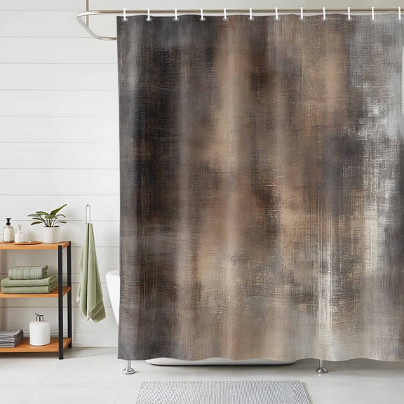 Shower Curtains for Bathroom, Brown Waterproof Fabric Shower Curtain, Modern Ombre Oil Painting Art Abstract Decorative Bathroom Curtain for Bathtub, 36"x72", No Hooks Included