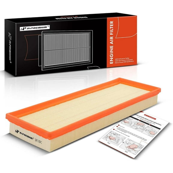 A-Premium Engine Air Filter Compatible with Fiat 500 2012-2017, L4 1.4L, Flexible Panel, Replace# 68073648AA