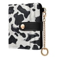 thumbnail image 2 of Small Wallet For Women Bifold Leather Pocket Coin Credit Card Holder With RFID Blocking White Black Cow Print Pattern, 2 of 6