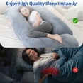 thumbnail image 6 of Ouwald Pregnancy Pillow, U Shaped Full Body Maternity Pillows for Sleeping with Removable Cover, 70 inch Grey, 6 of 9