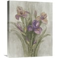 thumbnail image 1 of Global Gallery Albena Hristova 'Purple Iris Garden on Grey' Canvas Wall Art, 1 of 4