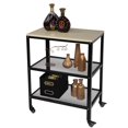 thumbnail image 4 of Serving Cart, 3-Tier Kitchen Rolling Serving Cart, Microwave Cart for Kitchen on Wheels with Storage, 2 Mesh Shelves and 2 Lockable Wheels Grey, 4 of 8