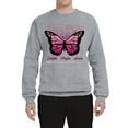 thumbnail image 2 of Wild Bobby Faith Hope Love Butterfly Ribbons Breast Cancer Awareness Unisex Crewneck Sweatshirt, Heather Grey, Large, 2 of 6