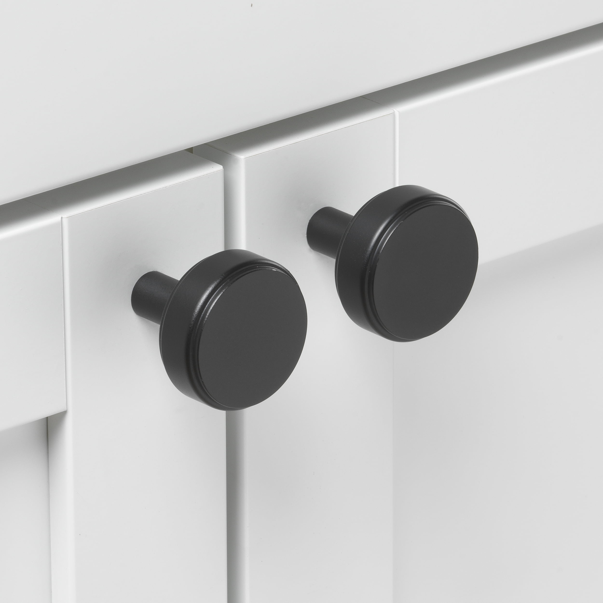 GlideRite 1-1/2 in. Solid Round Cabinet Knob, Matte Black