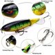 thumbnail image 4 of Juego de Señuelos de Pesca Topwater, 6 uds., señuelo de pesca con cola giratoria flotante de plástico, anzuelo de cebo duro para agua dulce y salada, 4 of 8