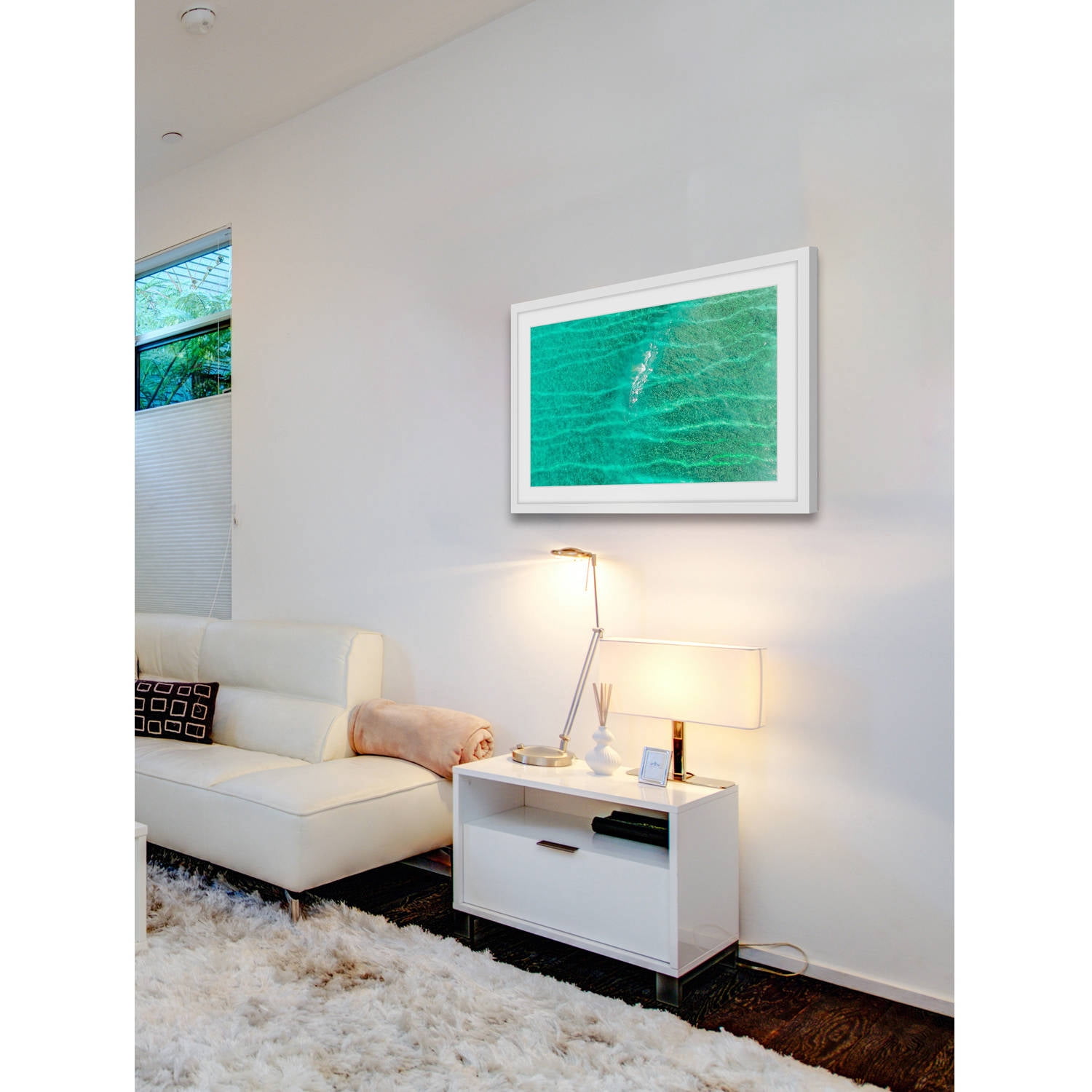 Marmont Hill "Wave Streaks" by Hassan Ishan Framed Painting Print