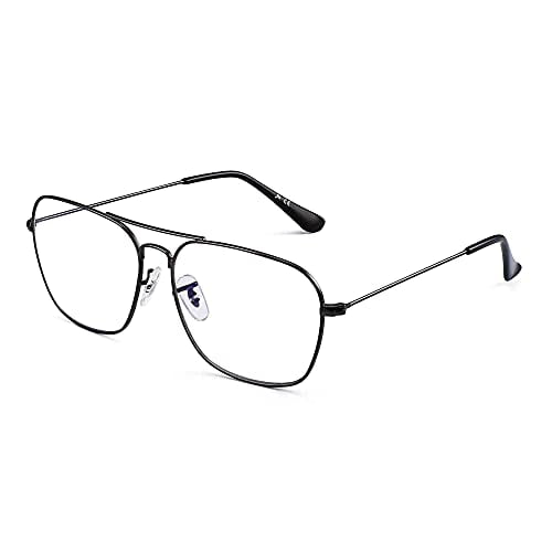 Dollger Blue Light Blocking Glasses Classic Aviator Metal Frame Eyeglasses Anti Blue Ray for Computer Game Glasses 
