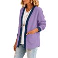 thumbnail image 5 of Stralyhd Jean Jacket Women Long Sleeve Fall Casual Denim Jacket Short Waffle Jean Coats Light Button Down Cardigan with Pockets Purple M, 5 of 5