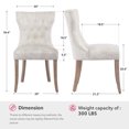 thumbnail image 4 of Foredo Velvet Dining Chairs, Modern Upholstered Wingback Dining Chair, Side Chairs with Button Tufting for Dining Room Living Room, Beige, 4 of 8