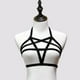 thumbnail image 2 of de arnés de cuerpo negro hecho a mano Crop Top Arnés gótico  de tiras enjaulado Yuyangstore sujetador de arnés, 2 of 8