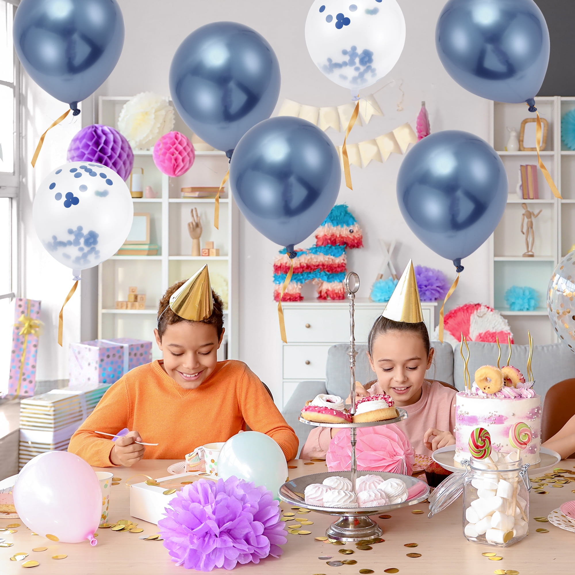Unique Bargains 16Pcs Latex Party Wedding Graduation Anniversary Decoration Blue