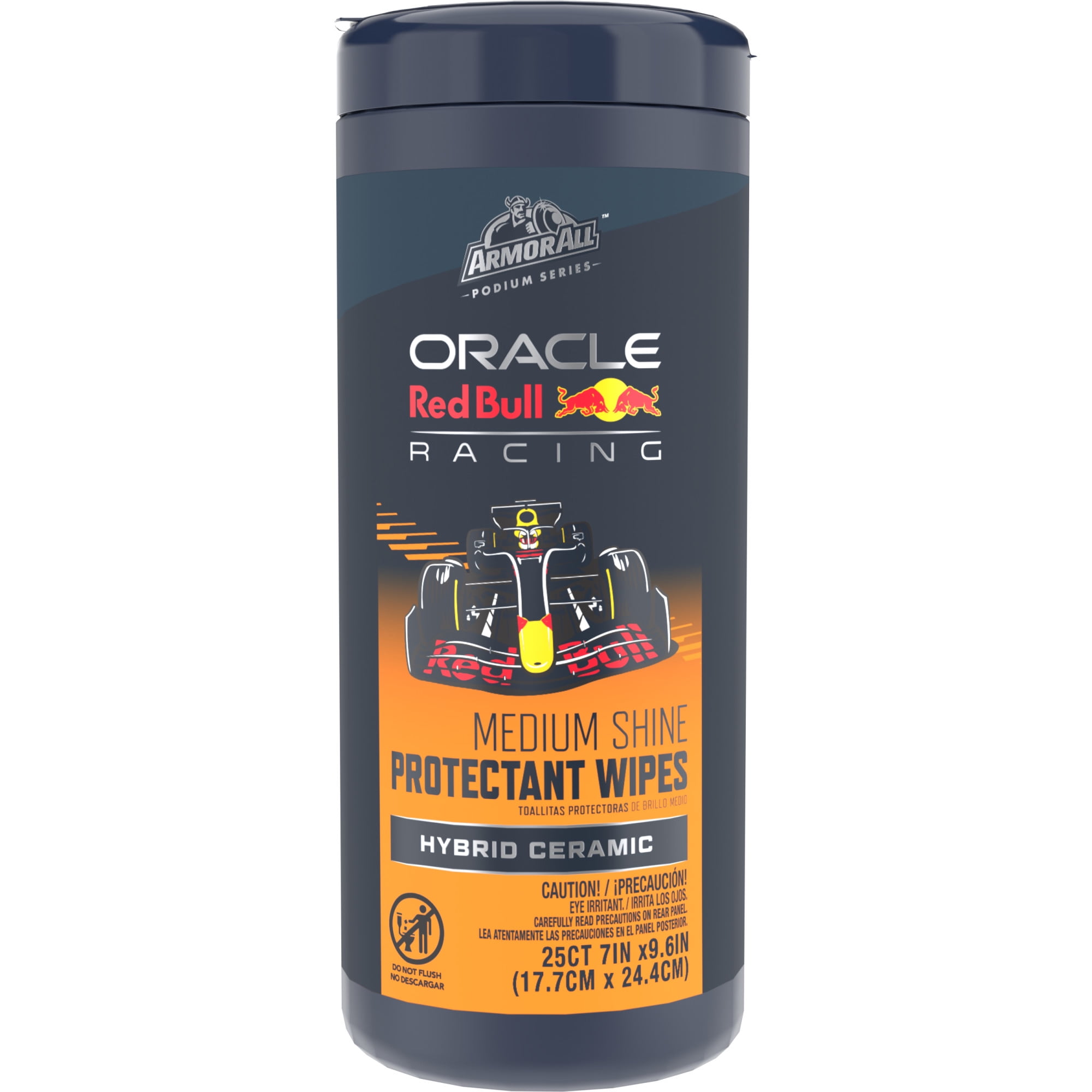 (2 pack) Armor All Podium Series Protectant Car Wipes (25 Count), Medium Shine Hybrid Ceramic Car Cleaning Wipes Developed with Oracle Red Bull Racing