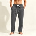 thumbnail image 3 of Men's Straight Leg Sweatpants Loose Drape Sporty Casual Active Athletic Pants Solid Color Drawstring Elastic Waist Joggers Lounge Pants with Pockets, 3 of 9