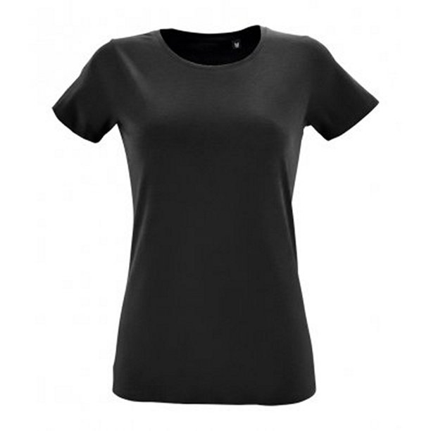 SOLS - Camiseta de manga corta para mujer (Negro intenso)