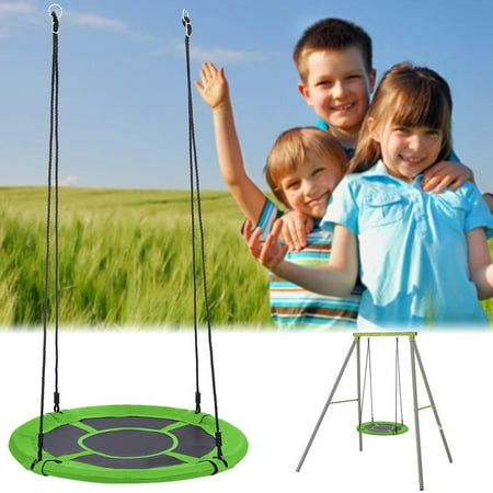 Flying Saucer Tree Swing 650 Lb Weight Capacity Fully Assembled Easy To Install Green Blue Colors