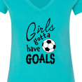 thumbnail image 4 of Inktastic Girls Gotta Have Goals Soccer Women's V-Neck T-Shirt, 4 of 5