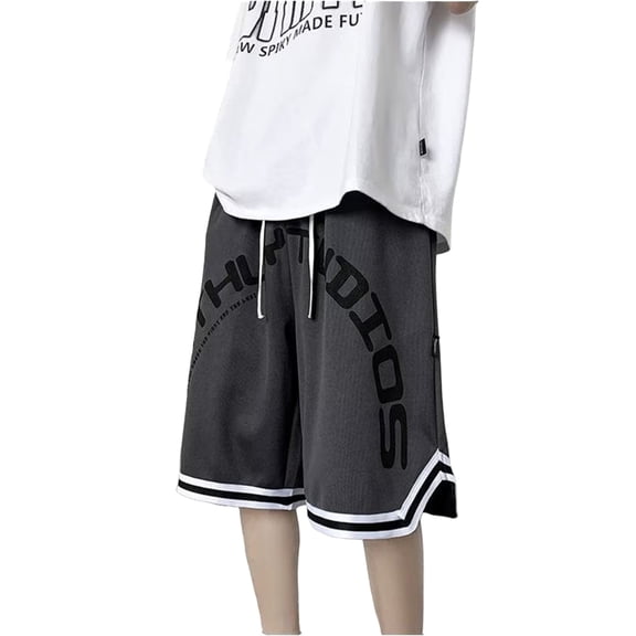 ADSSDQ Men's Basketball Shorts with Pockets Lightweight Quick Dry Shorts for Men Athletic Gym Gray L