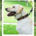thumbnail image 2 of Heavy Duty Dog Collar, Adjustable Chew Proof Nylon Collar with Metal Quick Release Buckle and D-Ring for Medium to Large Dogs, Reflective Outdoor Pet Collar for Walking, Training, and Safety, Brown M, 2 of 3