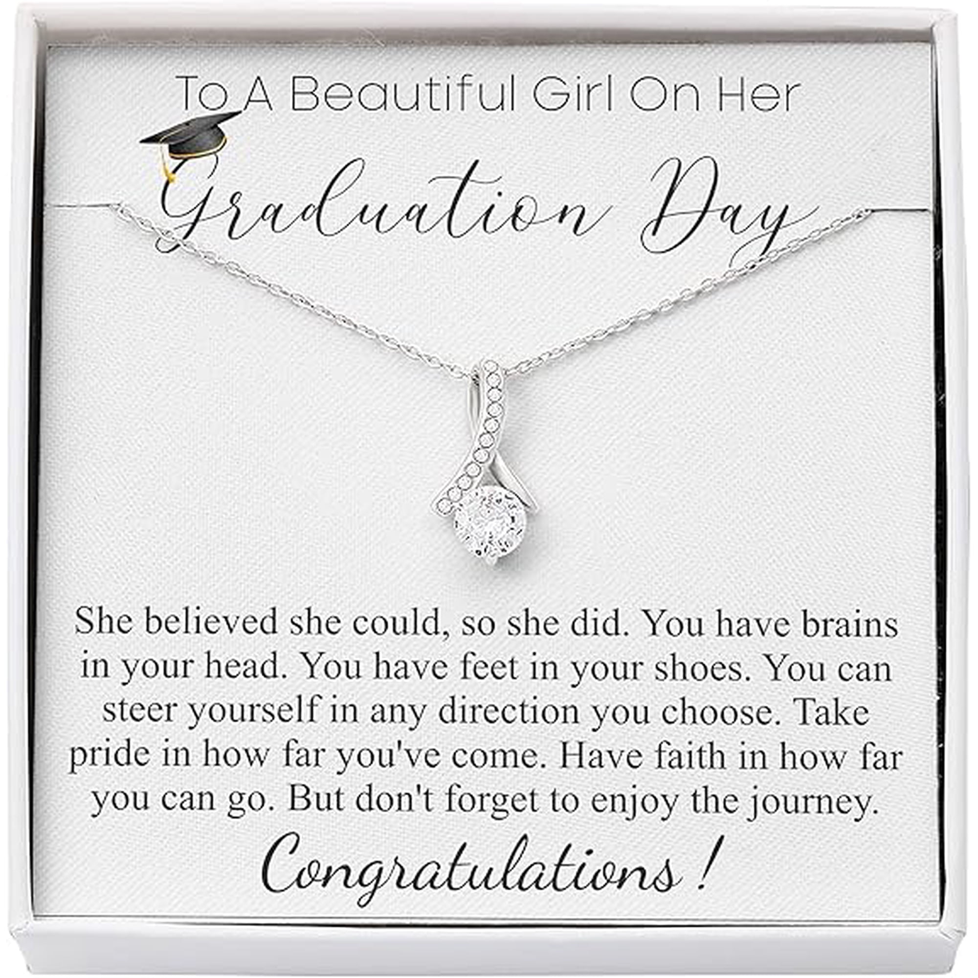 Personalized Necklace Graduation Gift For Her, College Graduation Necklace For her, High School Gradution Gift, Personalized gift for graduation jewelry With Message Card