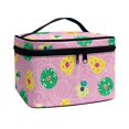 thumbnail image 2 of HELLHERO Makeup Beauty Bag with Brush Slots Makeup & Skincare Organizer Bag Handheld Bathroom Storage Female, Colorful Pattern, 2 of 4