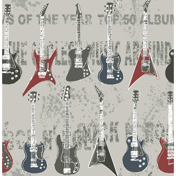 Brewster Richards Red Rock Star Guitar Stripe Wallpaper