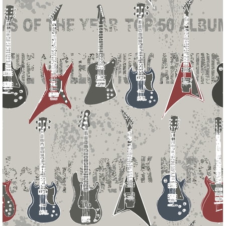 Brewster Richards Red Rock Star Guitar Stripe Wallpaper