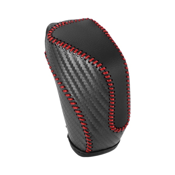 Car Gear Shifting Knob Cover Automatic Transmission for Subaru Crosstrek 2018-2023 Black Red Stitches