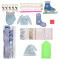 thumbnail image 2 of 5pcs DIY Diamond Painting Keychain Clothes Style Pendant Christmas Ornament Material for Bag, 2 of 8