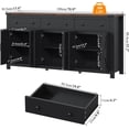 thumbnail image 4 of Lafnest 71" Farmhouse Sideboard with 6 Barn Doors & 3 Drawers,Buffet Cabinet for Kitchen & Dining Room,Black, 4 of 7