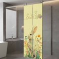 thumbnail image 3 of Easter Bunny Window Privacy Film, Yellow Rabbit Spring Flowers Leaves Rustic Plants Static Cling UV Sun Blocking Heat Control Window Tint Day and Night, Non-Adhesive One Way Privacy Cover 23.6''x59'', 3 of 7