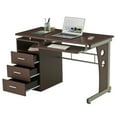 Techni Mobili Computer Desk with Ample Storage, Chocolate
