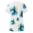 thumbnail image 5 of Tops de encaje básicos con estampado casual de manga corta con cuello en V delgado para mujer Fridja hjk4957, 5 of 5