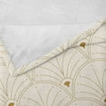 thumbnail image 4 of Ambesonne Art Deco Fleece Throw Blanket Eggshell Classic Scales 70"x90" Eggshell and Sand Brown, 4 of 5