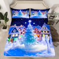 thumbnail image 2 of Manfei Ice Christmas Tree Bed Sheets, Western Rustic Cabin King Sheets, Teens Kids Boys Girls Sheet Set, Luxury Bedroom Decor, 4pcs, 2 of 7