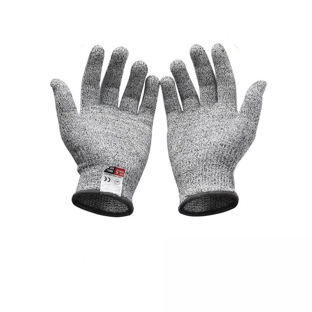 Guante de alambre metálico resistente a cortes, nivel 5, resistente a puñaladas, para cocina, carnicero, para abrir ostras, pescado, jardinería, trabajo en la cocina, resistente al desgaste.