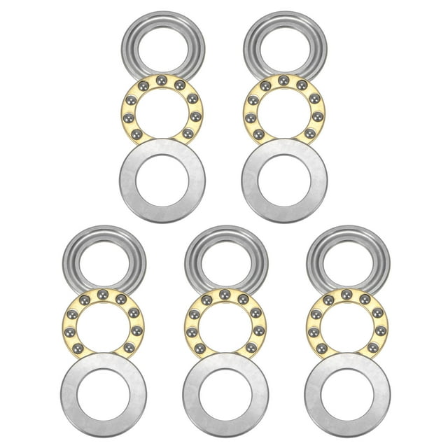 Unique Bargains F12-21M Roulements à Billes Miniatures 12x21x5mm Acier Chromé avec Rondelles 5 Pack