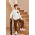 thumbnail image 5 of Arshiner Boys Sweatsuit Color Blocking Pullover Sweatshirt and Camouflage Pants Boys Fall Outfits, 5 of 6