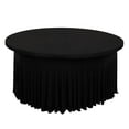 thumbnail image 2 of BalsaCircle 6 feet Black Wavy Spandex Fitted Round Tablecloth Table Skirt Reception Catering Dining Table Linens, 2 of 7