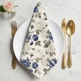 thumbnail image 2 of Blue Floral Leaves Cloth Napkins, Farmhouse Abstract Art Flowers Washable and Reusable Dinner Napkins Set of 6, Table Napkin for Kitchen Party Birthday Wedding Hotel Housewarming 20"x20", 2 of 9