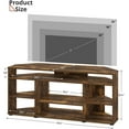 thumbnail image 2 of Corner TV Stand for 55 Inch TV, Entertainment Center with Open Storage Shelves, Industrial TV Console Table for Living Room Bedroom, Walnut, 2 of 6