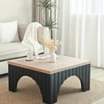 thumbnail image 5 of Modern Coffee Table With Solid Wood - Black Base For Lounge Decor Wooden Natural Grain, Ideal Relaxing In Living Rooms, 5 of 5