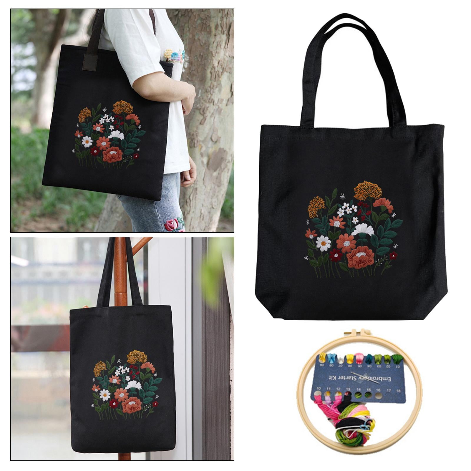 Rongfmy Canvas Tote Bag Embroidery Cross Stitch Color