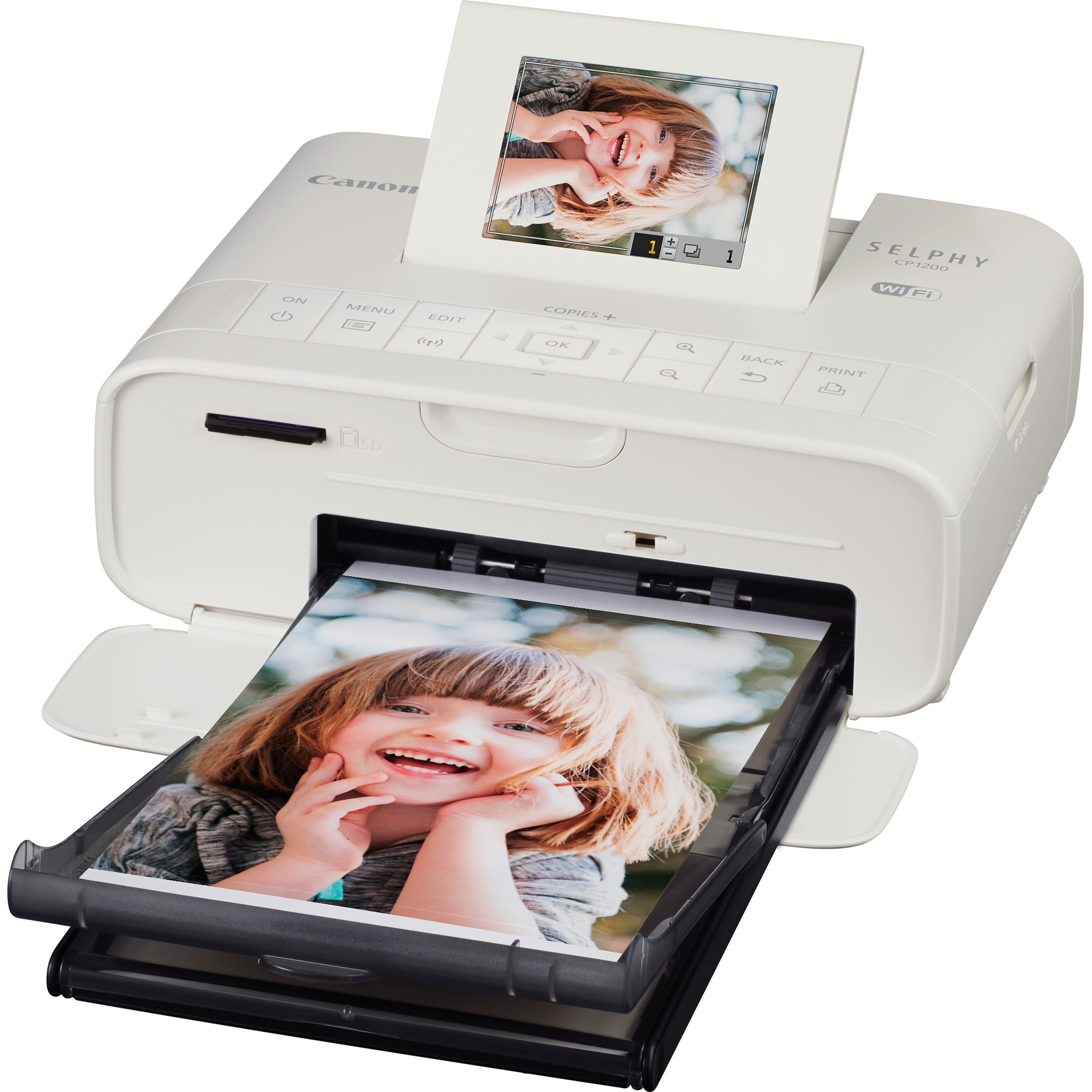 Canon SELPHY CP1200 ホワイト Amazon.com: Canon Selphy CP1200 White Wireless Color Photo