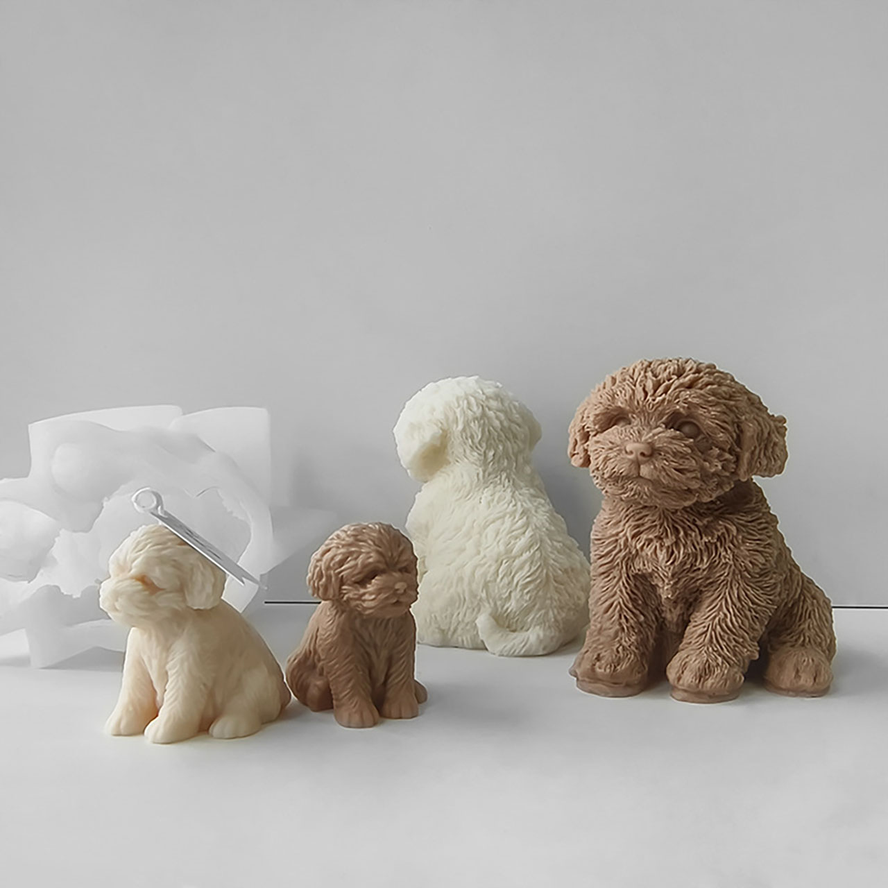Cute Teddy Dog Candle Mold, Dog Silicone Mold, Animal Resin Mold for Soap Soy Wax Epoxy DIY Handcraft Home Ornaments Wedding Party Decoration Birthday Gifts