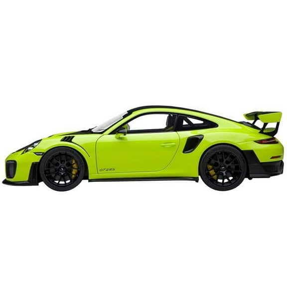 Porsche 911 991.2 GT2 RS Weissach Pack Acid Green with Carbon Stripes 1-18 Scale Model Car